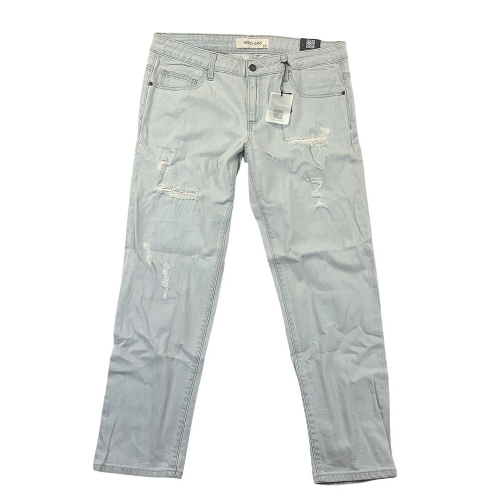 Hidden Jeans Bailey Slim Boyfriend Jeans Womens US Size 30 Light Wash Ripped NWT